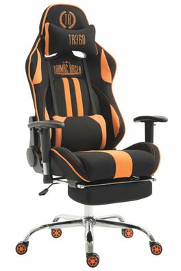 Bürostuhl schwarz/ orange Stoff 150 kg belastbar Gaming Gamer Stuhl Zockersessel