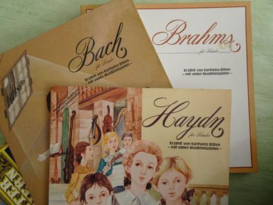 LP Ades Haydn Bach Brahms für Kinder erzählt Karl Heinz Böhm Tonbuch