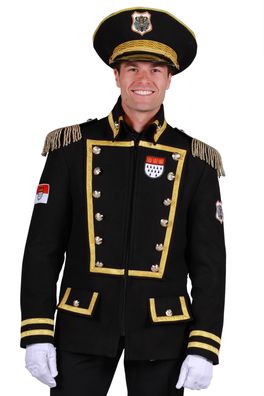 Kölnjacke schwarz Karneval excl. Uniform Jacke mit Köln Wappen Herren Fasching