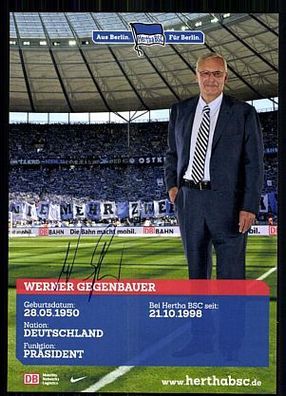 Werner Gegenbauer Hertha BSC Berlin 2013-14 Original Signiert + A 87816