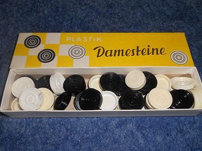 Spielsteine / Damesteine Vero 23x schwarz und 23 weiß