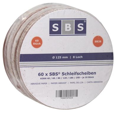 Klett Schleifscheiben Mix Sortiment 125mm 60 Blatt Korn 40-240 Schleifpapier