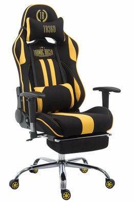XL Bürostuhl schwarz/ gelb Stoff 150kg belastbar Gaming Gamer Stuhl Zockersessel
