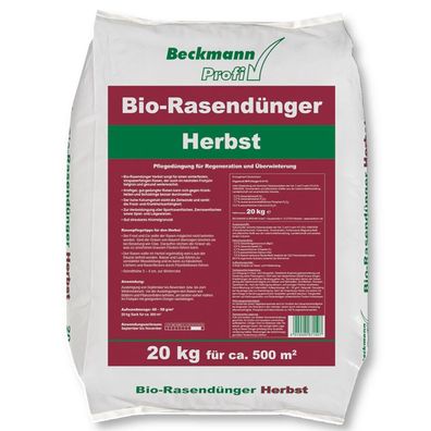 Beckmann Bio Rasendünger Herbst organisch 20 kg Rasennaturdünger Biodünger