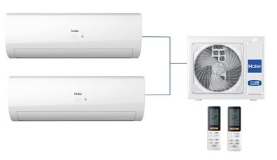 Haier MultiSplit Klimaanlage FLEXIS White Plus Matt 1x 2,6kW + 1x 3,5kW + 3U55S2SR2FA