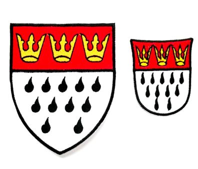 Bügelbild Köln Wappen klein od groß Aufnäher Applikation rot/ weiß Karneval