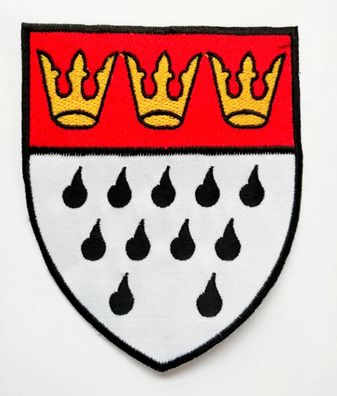 Bügelbild Köln Wappen groß Aufnäher Applikation rot/weiß Karneval