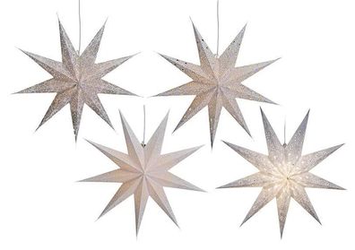 Leuchtstern Weihnachtsstern Adventsstern 60 cm weiss 4 Motive mit LED Beleuchtung