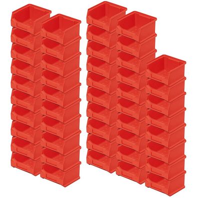 48x Sichtbox "PROFI" LB 6, LxBxH 100x100x60 mm, Inhalt 0,3 Liter, rot