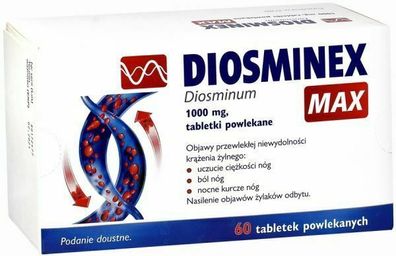 Diosminex Max Diosmin Extra 1000mg 60 Kapseln für 60 Tage Spinnen Verfärbungen