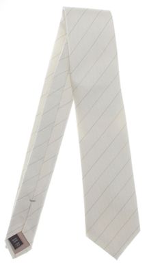 Krawatte Seide 146cm/8cm Schlips Binder gestreift creme