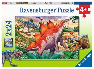Ravensburger 05179 Wilde Urzeittiere Puzzle 2x24 Teile