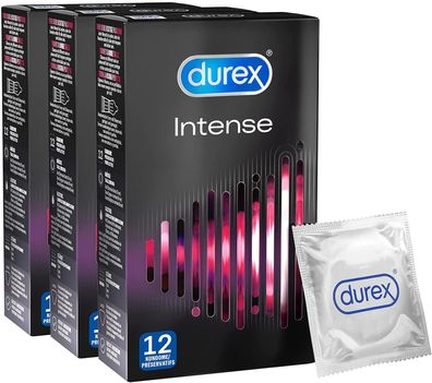 Durex Kondome for Men genoppt gerippt Stimulationsgel intense Orgasmic 36 Stück