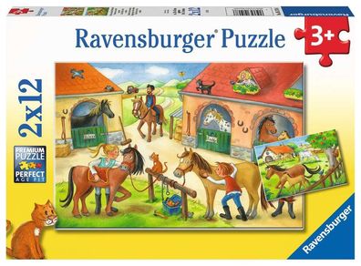 Ravensburger 05178 Ferien auf dem Pferdehof Puzzle 2x12 Teile