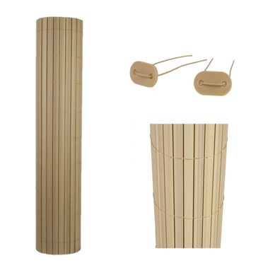 TOP MULTI Sichtschutzmatte aus PVC in Natural Bamboo inklusive Befestigungsset