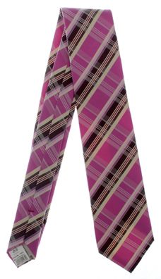 Krawatte Seide 146cm/8cm kariert rosa Schlips Binder