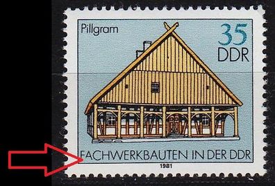 Germany DDR [1981] MiNr 2626 I ( * * / mnh ) Bauwerke Plattenfehler