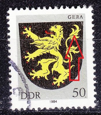 Germany DDR [1984] MiNr 2857 F68 ( OO/ used ) [01] Wappen Plattenfehler