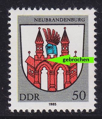 Germany DDR [1985] MiNr 2934 f30 ( * * / mnh ) Plattenfehler