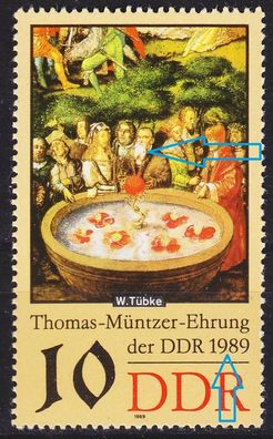 Germany DDR [1989] MiNr 3270 F1 ( * * / mnh ) Plattenfehler