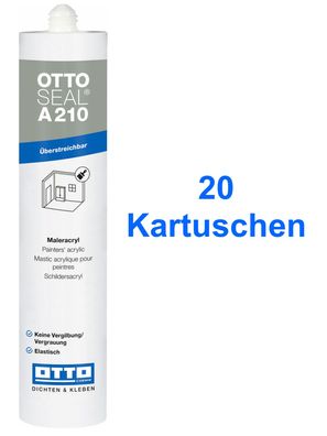 Ottoseal A210 20 x 310 ml Das Maleracryl Für innen, Überstreichbar, Acryl Innenausbau
