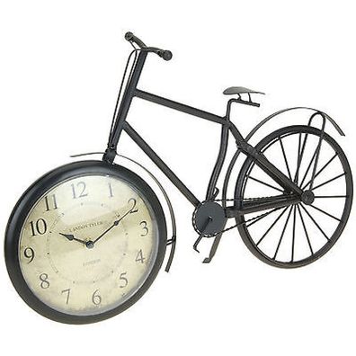 nostalgische Kaminuhr Fahrrad im Retro Design Metall Uhr Tischuhr 50cm groß