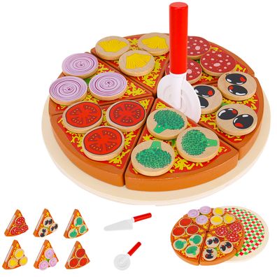Pizza-Set Zubehör aus Holz Inklusive Schneidebrett und Pizzaschneider 27 Teile 9354
