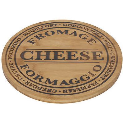 Rustikales Käsebrett Käseplatte aus Bambus-Holz 28cm Brett Käse Fromage Cheese