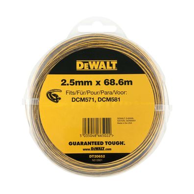 DeWALT Trimmer-Faden DT20652-QZ 68,6 m / Ø 2,5 mm für DCM561 Rasentrimmer Ersatz