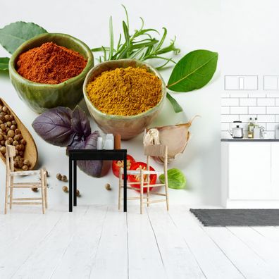 Muralo Selbstklebende Fototapeten XXL Küche Heil Kräuter Blätter Natur 3152