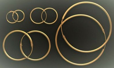 Creolen vergoldet Silber 925 Gold Ohrringe 1 Paar 1, 1,5, 2,5, 3, 4, 5, 6, 7 cm