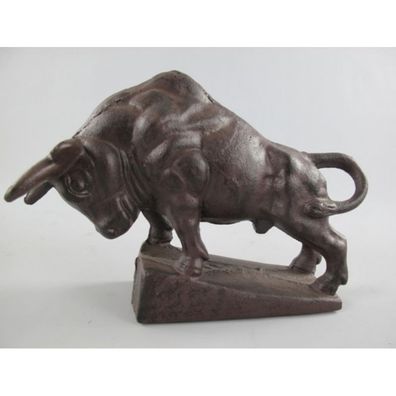 Stier aus Guss-Eisen rustikal ca. 27x19x12cm Bulle braun schwarz Börse Geschenk