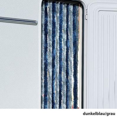Flauschvorhang Chenille Vorhang 56 x 185 cm grau / dunkelblau 912610r3 NEU