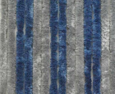 Flauschvorhang Chenille Vorhang 56 x 205 cm grau / dunkelblau 912447r NEU