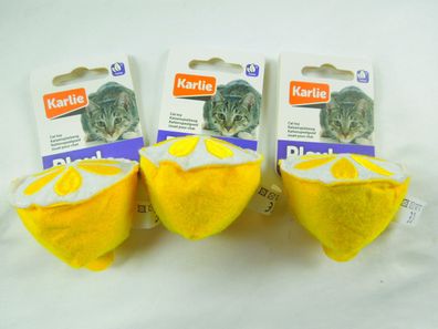 Katzenspielzeug Karlie Textil Limone Katzen Spielzeug 6,5 cm gelb 3 Stück