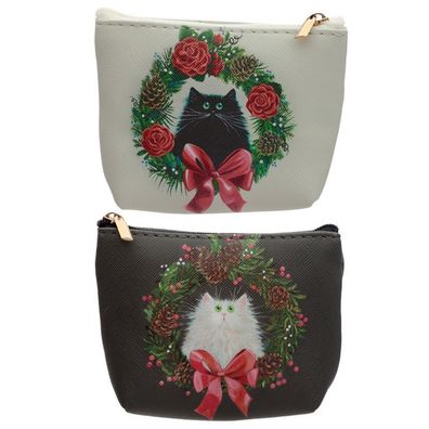 Kim Haskins Christmas Cat Geldbörse Geldbeutel Portemonnaie Weihnachten NEU