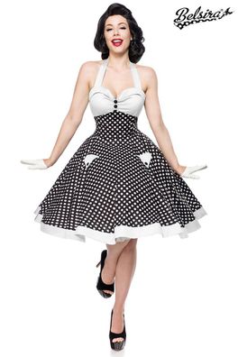 Belsira 50066 Vintage-Swing-Kleid schwarz/ weiß in Größe 2XL