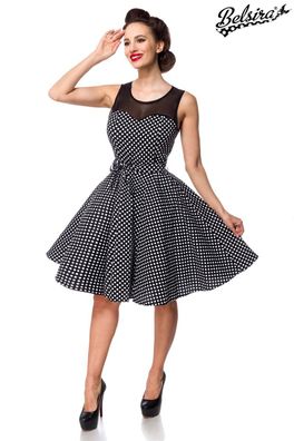 Belsira 50301 Kleid mit Dots schwarz/ weiß in Größe 4XL