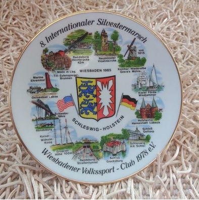 8. Internationaler Silvestermarsch Schleswig 1978 Porzellan Wandteller Sammelteller