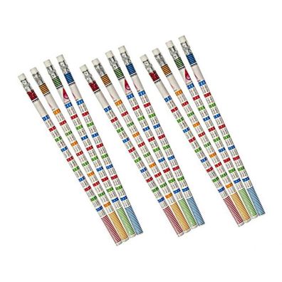 12x Bleistifte Multipliziertabelle Stift Schreibstift mit Radierer Schule Zeichnen