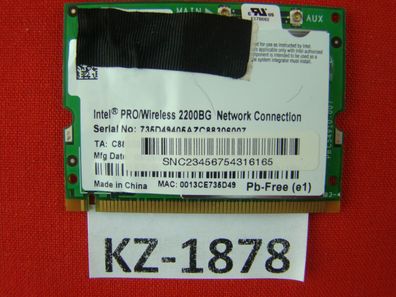 Fujitsu Siemens Amilo M6453G Intel Pro Wireless 2200BG Adapter Karte #KZ-1878