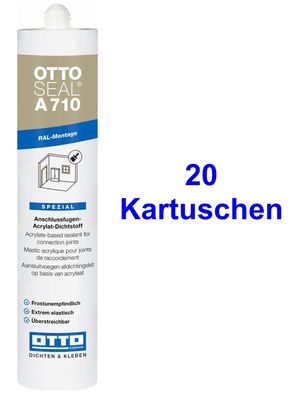 Ottoseal® A710 20 x 310ml Acryl-Dichtstoff für die RAL-Montage innen, Überstreichbar