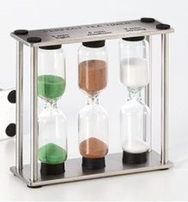 Sanduhr "Perfect Tea" Glas, ca. 3 x 9 x 8 cm für 3 verschiedene Ziehzeiten