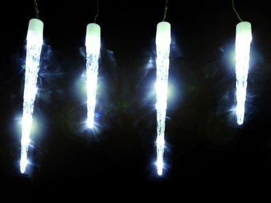 LED Lichterkette Eiszapfen Eisregen 20 Eiszapfen mit 100 LED weiß Außen