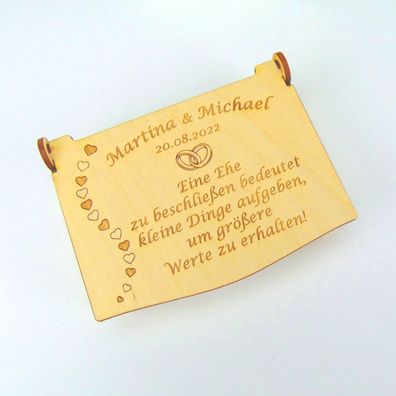 Personalisierte Schatzkiste Zur Hochzeit Name Datum Silberhochzeit aus Holz