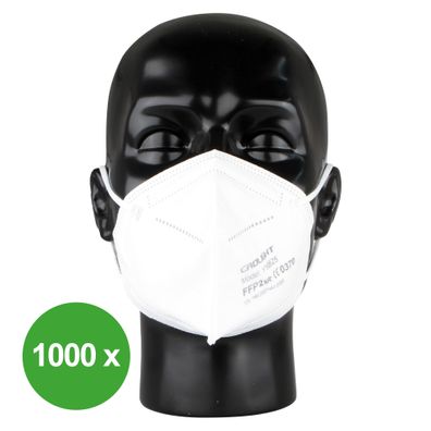 1000 x FFP2 NR Maske Mundschutz Atemschutzmaske Weiß einzeln verpackt
