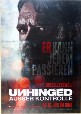 Unhinged - Ausser Kontrolle - Original Kinoplakat A1 - Russell Crowe - Filmposter
