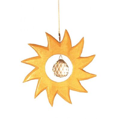 Kristallobjekt SONNE Holz 12 cm Regenbogenkristall Suncatcher Mobile Feng-Shui