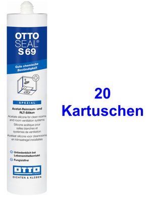 Ottoseal® S69 20 x 310 ml Das Reinraum- & RLT-Silikon, Für Krankenhäuser, OP-Räume