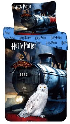 Harry Potter Bettwäsche, Bettbezug Hedwig 140 x 200 + 70 x 90 cm, 100% Baumwolle